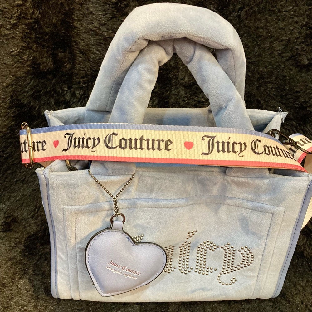 Juicy Couture Light Blue Velvet Tote